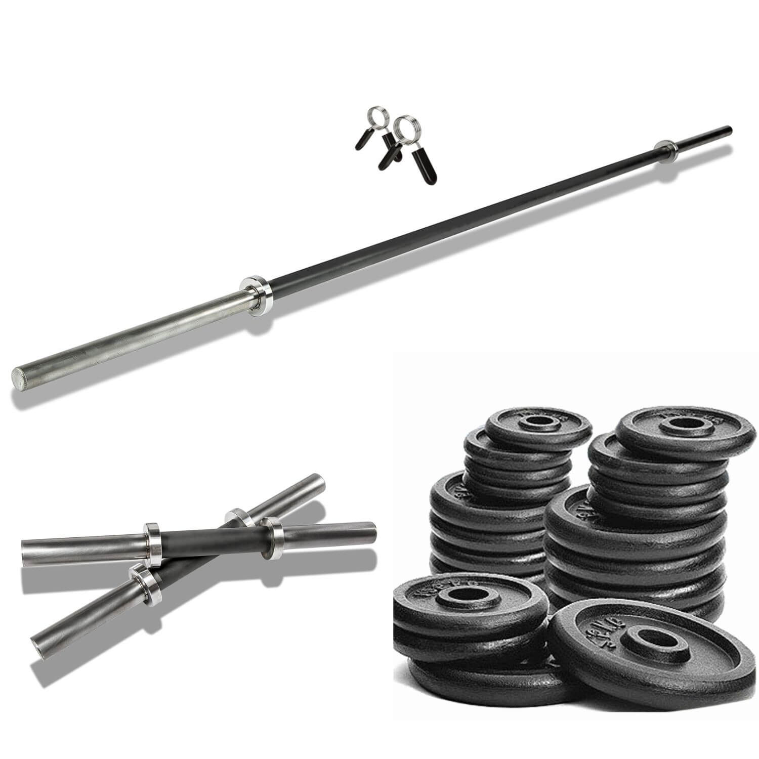 Kit Palestra Avanzato Professionale -  Bilanciere + manubri + dischi in ghisa Kit Palestra Avanzato Professionale -  Bilanciere + manubri + dischi in ghisa